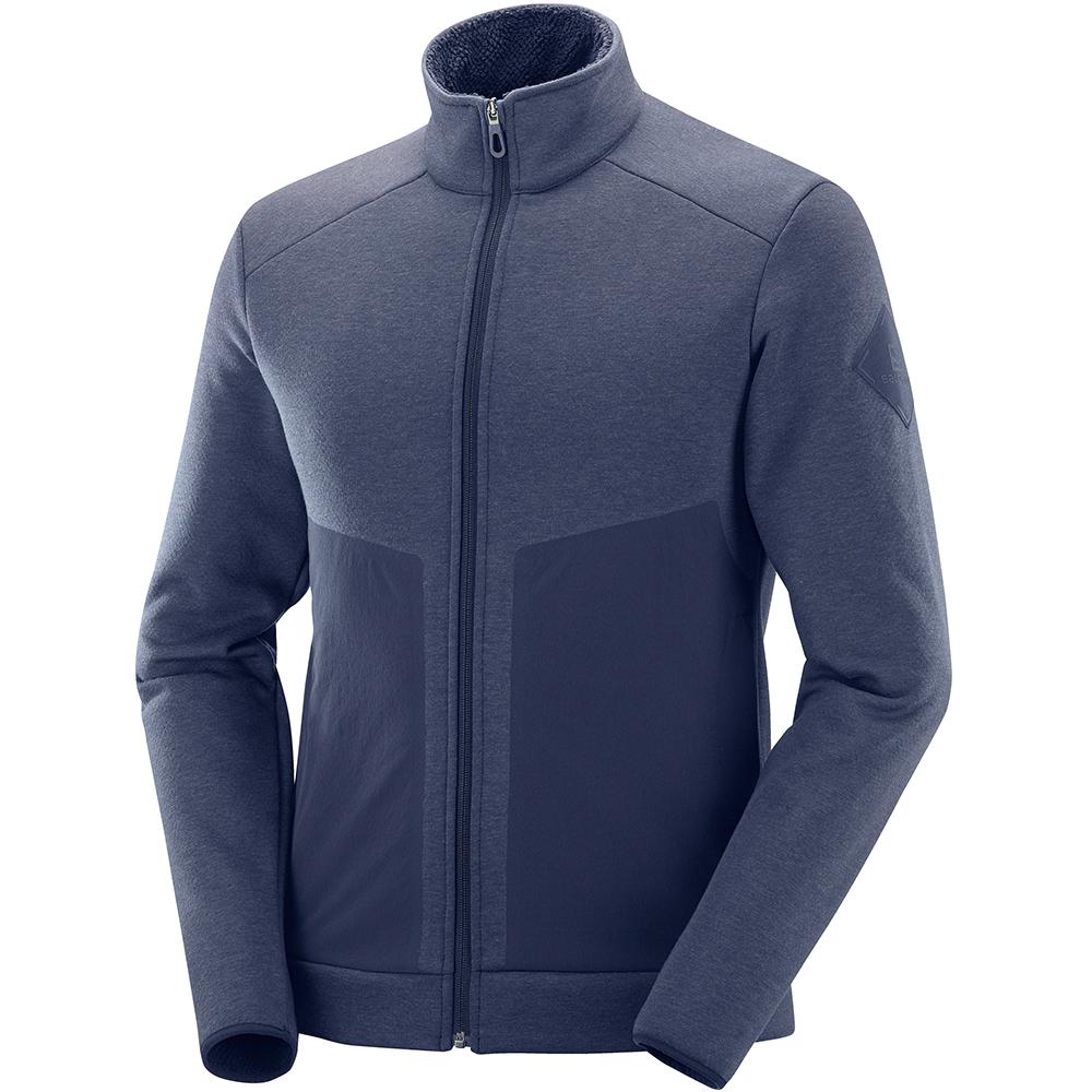 Vestes Imperméables Salomon Homme Bleu Marine - Salomon SNOWSHELTER FLEECE JKT M - France (3967-XHUR